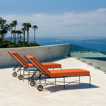 AMALFI - Recliner stainless steel sun lounger with castors by JANUS et Cie - view 3